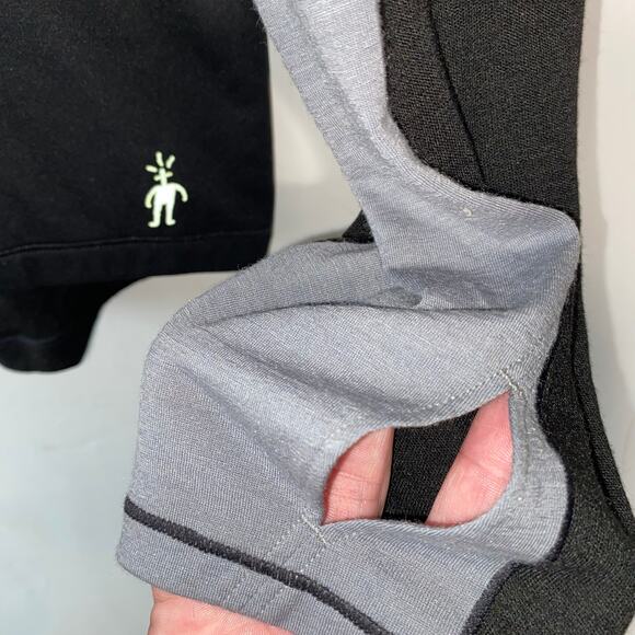 Smartwool PhD Merino Wool 1/4 Zip Pullover LS Black Gray Hiking Base layer M - Picture 5 of 7